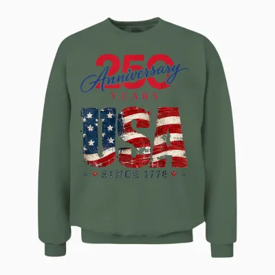 250 Ans De La Liberté 250e Anniversaire Usa Independence Day Unisex Sweatshirt - Military Green