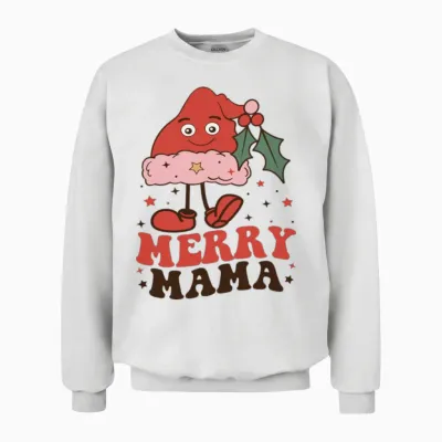 Funny Retro Christmas Unisex Sweatshirt - White