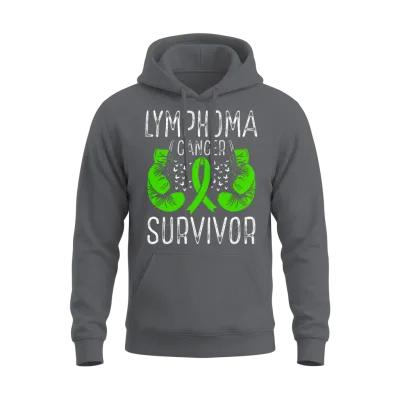 Lymphoma Cancer Survivor Awareness Ribbon Gloves Unisex Hoodie - Charcoal
