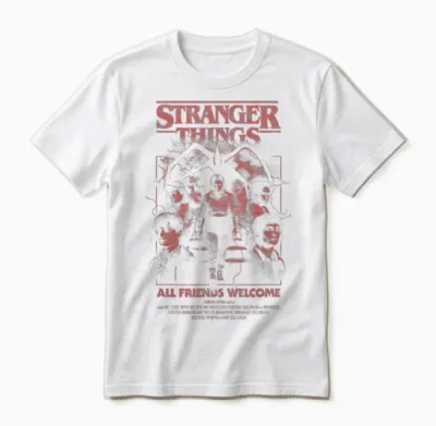 Stranger Things Mindflayer Group Horror Movie Unisex T-Shirt - White