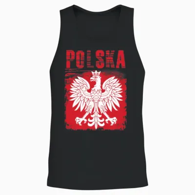 Emblem of Poland Unisex Tank Top - Black