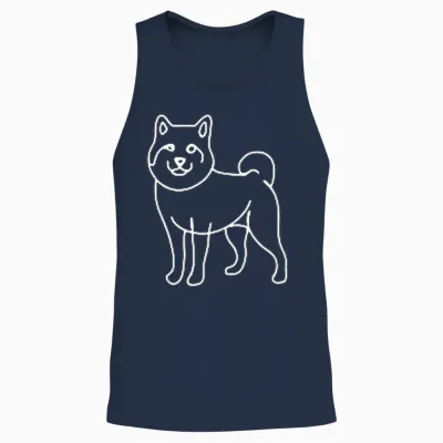 Shiba Inu Minimalismus Hunde Unisex Tank Top - Navy