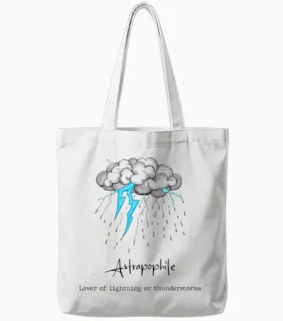 13 Astrapophile Lover of Lightning Tote Bags - White