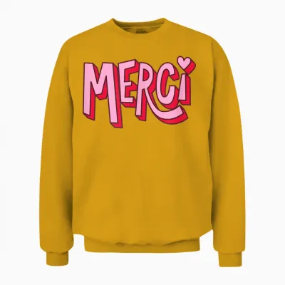 Merci Unisex Sweatshirt - Gold