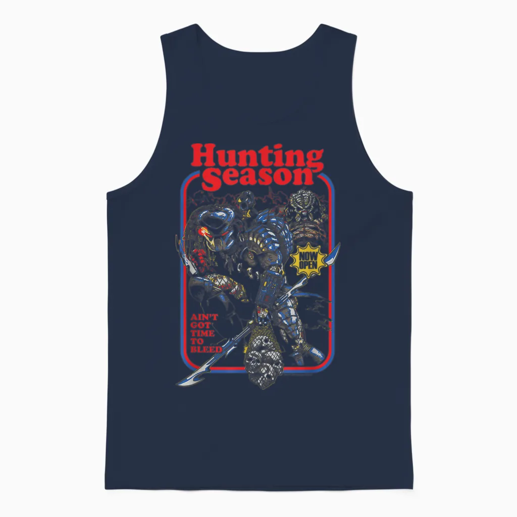 Predator Hunting Season Ain't Got Time to Bleed Retro Unisex Tank Top in Navy
