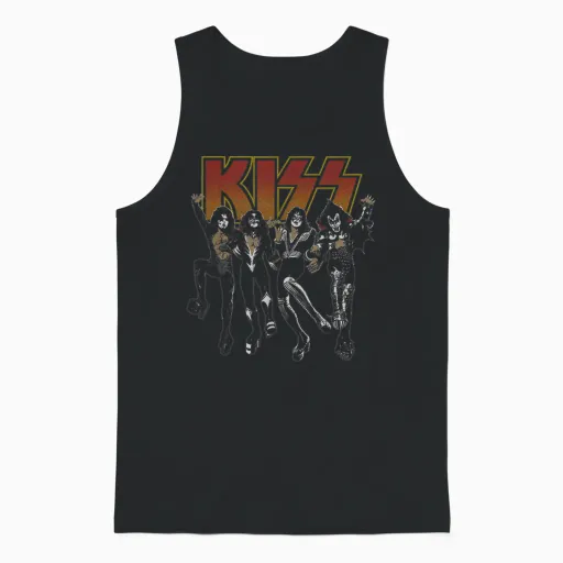 Kiss Unisex Adult Slim Fit Black Cartoon Unisex Tank Top - Black