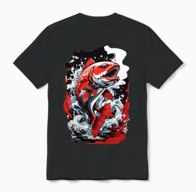 Fanny,beautiful Red Fish Design .cool Fish Design Unisex T-Shirt - Black