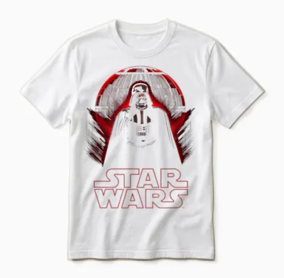 Star Wars Darth Vader Death Star T-Shirt, Black, S Unisex T-Shirt - White