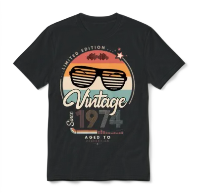 Vintage Since 1974 Unisex T-Shirt - Black
