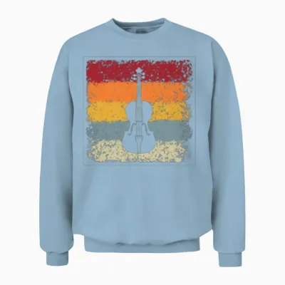 Violin Retro Unisex Sweatshirt - Light Blue