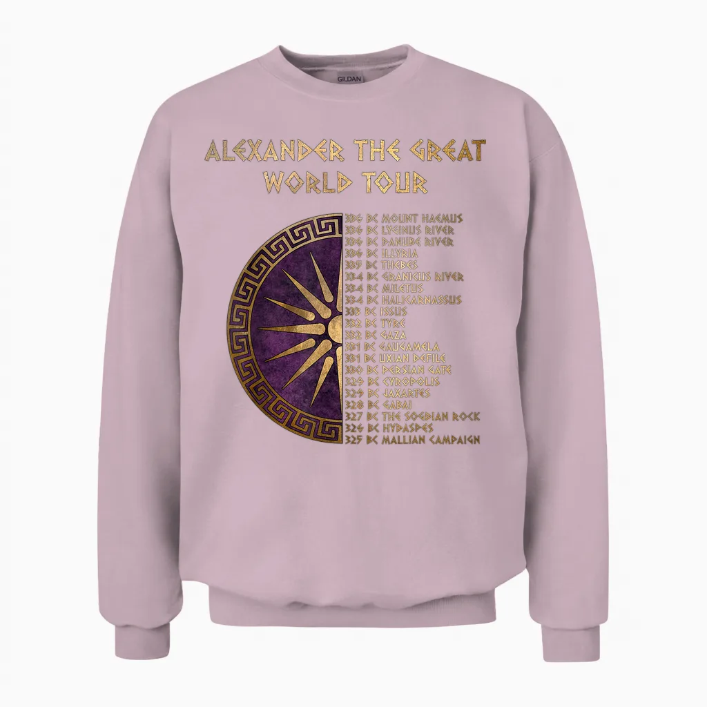 Alexander Der Große: Weltreise Durch Die Griechische Unisex Sweatshirt in Light Pink