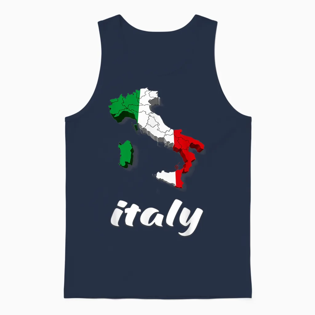 Italien Flagge Italien Liebhaber Italien Shirt Für Mädchen Italien Herren Unisex Tank Top in Navy