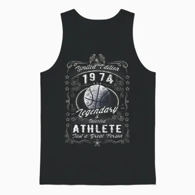 Vintage 1974 Basketball Birthday Gift Sport Hobby Unisex Tank Top - Black