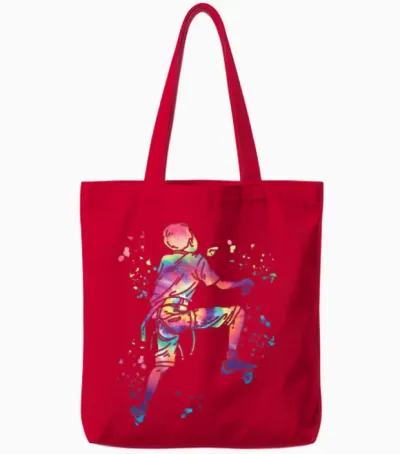 Boulderer Colorsplash Boulder Bouldering Tote Bags - Red