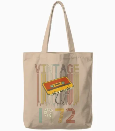 Vintage 1972 Retro Tote Bags - Natural