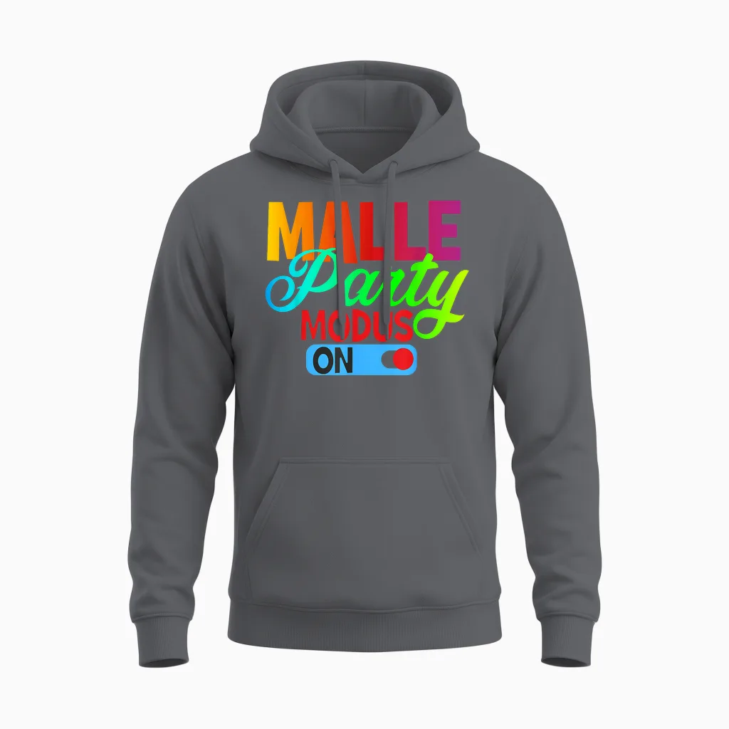 Costume Mallorca Party Malle Party Outfit Malle Accessories T-Shirt, Black Unisex Hoodie in Charcoal