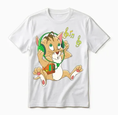 Funny Cat Desing Unisex T-Shirt - White