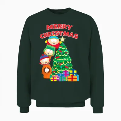 South Park Merry Christmas from Cartman, Kyle, Stan, Kenny Unisex Sweatshirt - Forest
