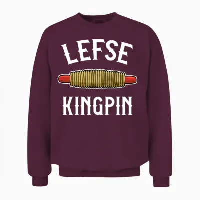 Funny Norwegian Lefse King Rolling Pin Unisex Sweatshirt - Maroon
