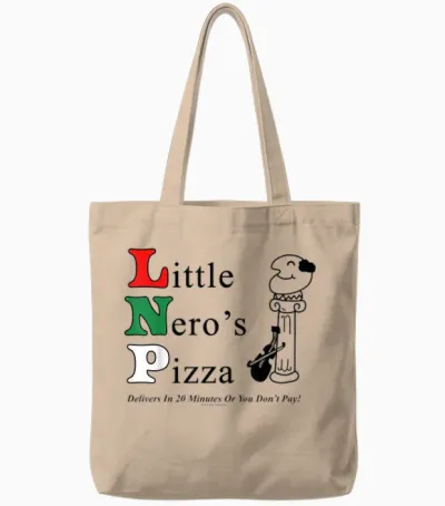 Home Alone Little Nero's Pizza Logo Tote Bags - Natural