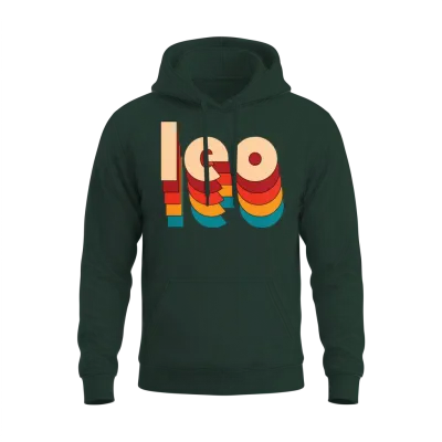 Retro Leo Name Unisex Hoodie - Forest