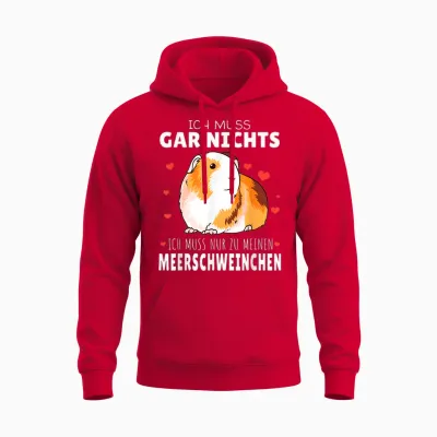 Ich Muss Nur Zu Meinen Meerschweinchen Unisex Hoodie - Red