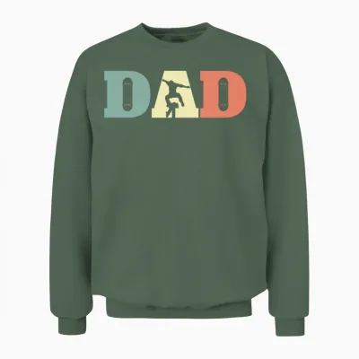 Skateboard Dad Retro Unisex Sweatshirt - Military Green