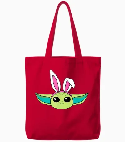 Amazon Essentials the Mandalorian Grogu Spring Easter Bunny Ears Tote Bags - Red