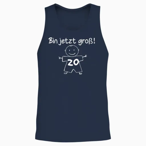 Funny Humour Bin Jetzt Big 20 Years Birthday T-Shirt, Black Unisex Tank Top - Navy