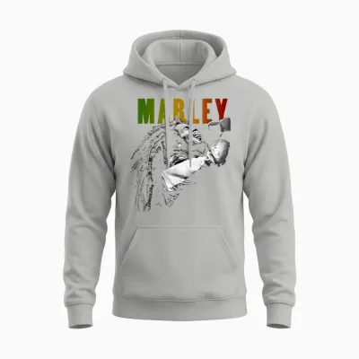 Bob Marley Rastaman Vibrationsgewaschen Unisex Hoodie - Ash