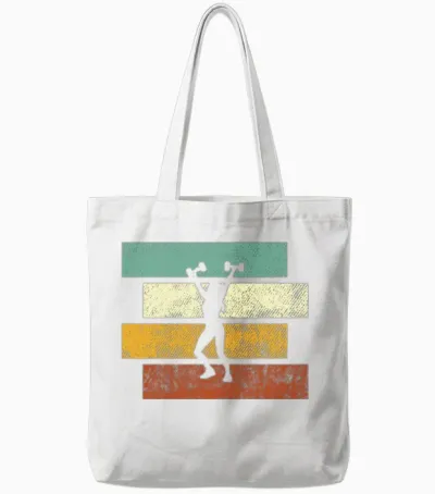 Fitness Girl Retro Tote Bags - White