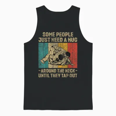 Some People Just Need a Hug Vintage Bjj Brazilian Jiu Jitsu Unisex Tank Top - Black