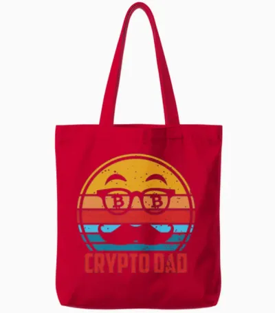Crypto Dad, Bitcoin, Cryptocurrency, Crypto Tote Bags - Red