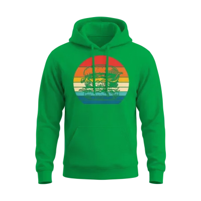 Burger Retro Vintage Unisex Hoodie - Irish Green