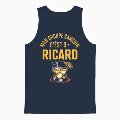 Mon Groupe Sanguin C'est Ricard Unisex Tank Top - Navy