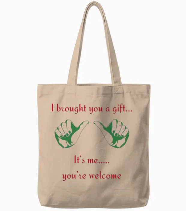 The Gift of Me Retro Tote Bags - Natural