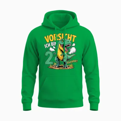 Dinosaurier 2 Geburtstag Deko Ich Bin 2 Dino Jungen 2 Jahre Unisex Hoodie - Irish Green
