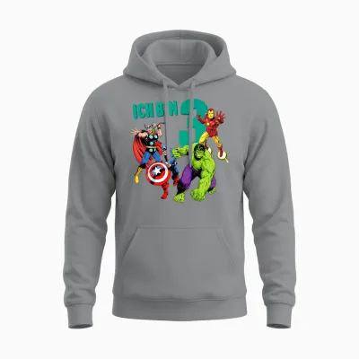 Kinder Marvel Avengers Geburtstag 3 Jahre Unisex Hoodie - Sport Grey