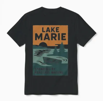 Lake Marie: Standing by Peaceful Waters Unisex T-Shirt - Black