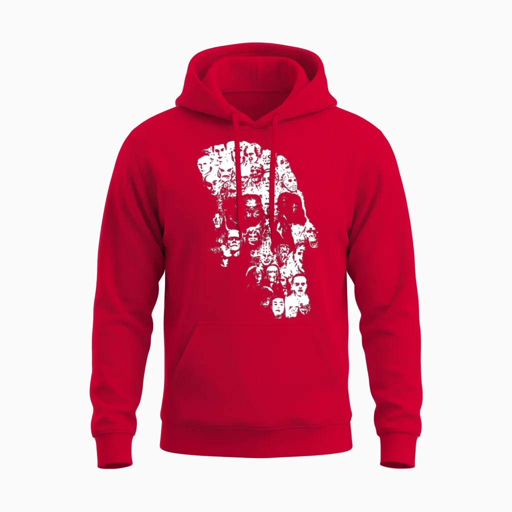 Horror Skull - Halloween Unisex Hoodie in Red