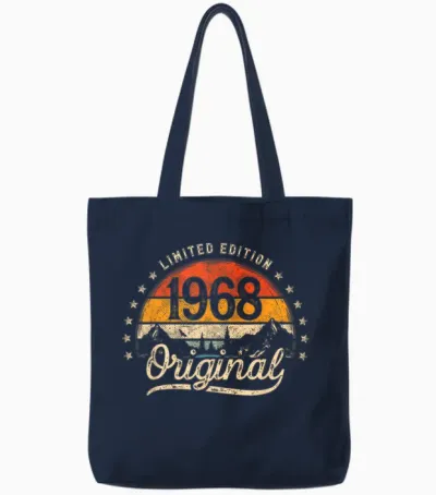 Limited Edition Jahrgang 1968 Vintage Mann 58. Geburtstag Tote Bags - Navy