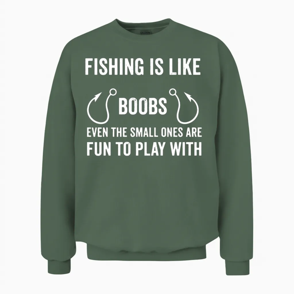 Funny Fishing Unisex Sweatshirt in Military Green