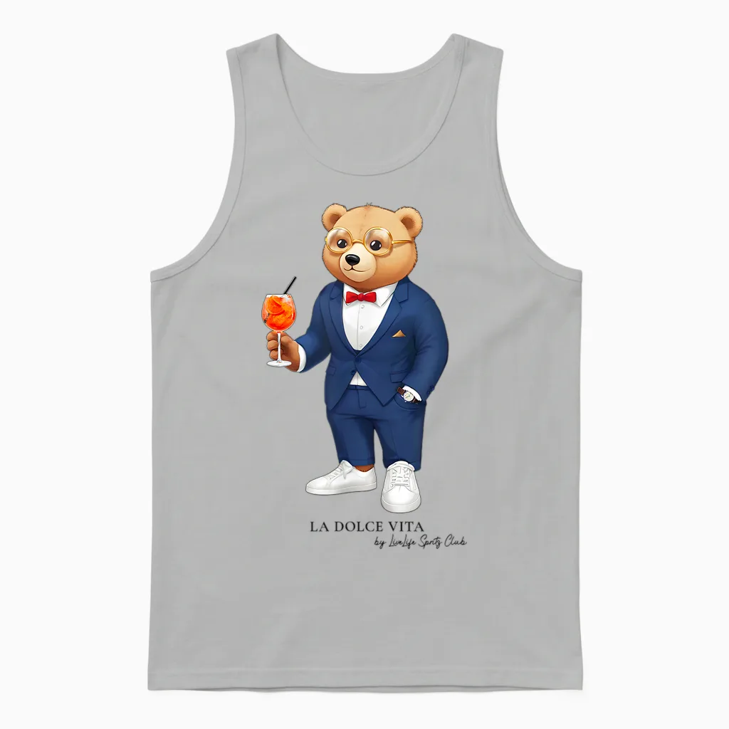 La Dolce Vita X Teddy Bear Costume T-Shirt, Black, S Unisex Tank Top in Ash
