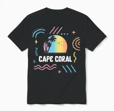 Cape Coral Florida Vacation Family Unisex T-Shirt - Black