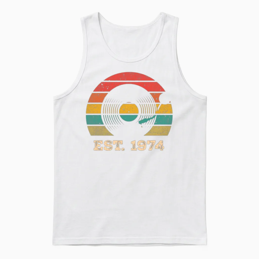 1974 Vintage 50th Birthday Unisex Tank Top in White