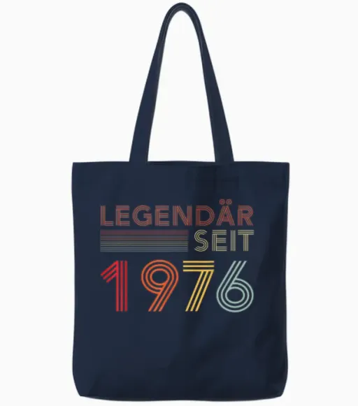 1976 Birthday Man 50th Decoration Funny 50s 50th Birthday Tote Bags - Navy