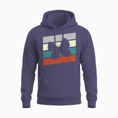 Butterfly Retro Unisex Hoodie - Heather Sport Dark Navy