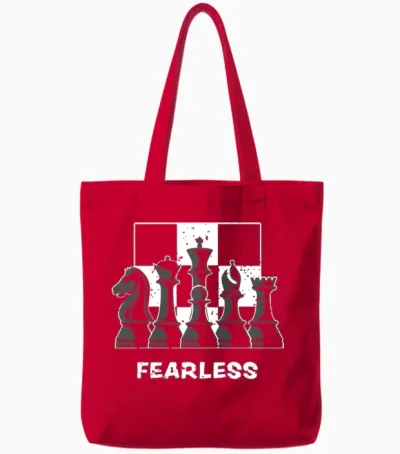 Fearless - Chess Tote Bags - Red
