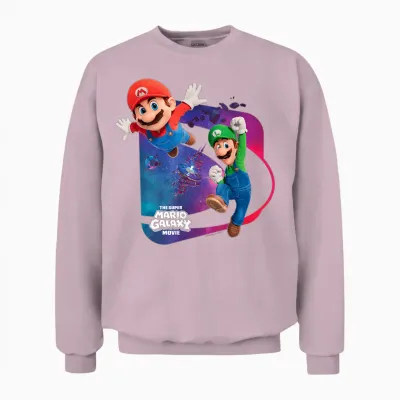 The Super Mario Galaxy Movie Mario & Luigi Adventure Unisex Sweatshirt - Light Pink