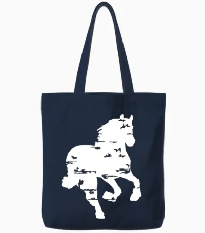 Racing Horse Tote Bags - Navy